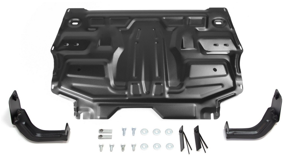 Защита картера и КПП AutoMax для Seat Ibiza IV (V - все) 2008-2015/Skoda Fabia II (V - 1.2; 1.4; 1.6) 2007-2014/Skoda Fabia RS II (V - 1.4 (180 л.с.)) 2010-2014/Skoda Rapid I (V - все) 2013-2020/Skoda Rapid II (V - 1.6) 2020-н.в./Skoda Roomster (V - все) 2006-2015/Volkswagen Polo IV рестайлинг хэтчбек (V - все) 2005-2009/Volkswagen Polo V хэтчбек (V - все) 2010-2015/Volkswagen Polo V седан (V - 1.4 (125 л.с.); 1.6 (85/90/105/110 л.с.)) 2010-2020/Volkswagen Polo VI лифтбек (V - 1.4 (125 л.с.); 1.6 (90/110 л.с.)) 2020-н.в., сталь 1.5 мм, с крепежом, штампованная, AM.5877.1