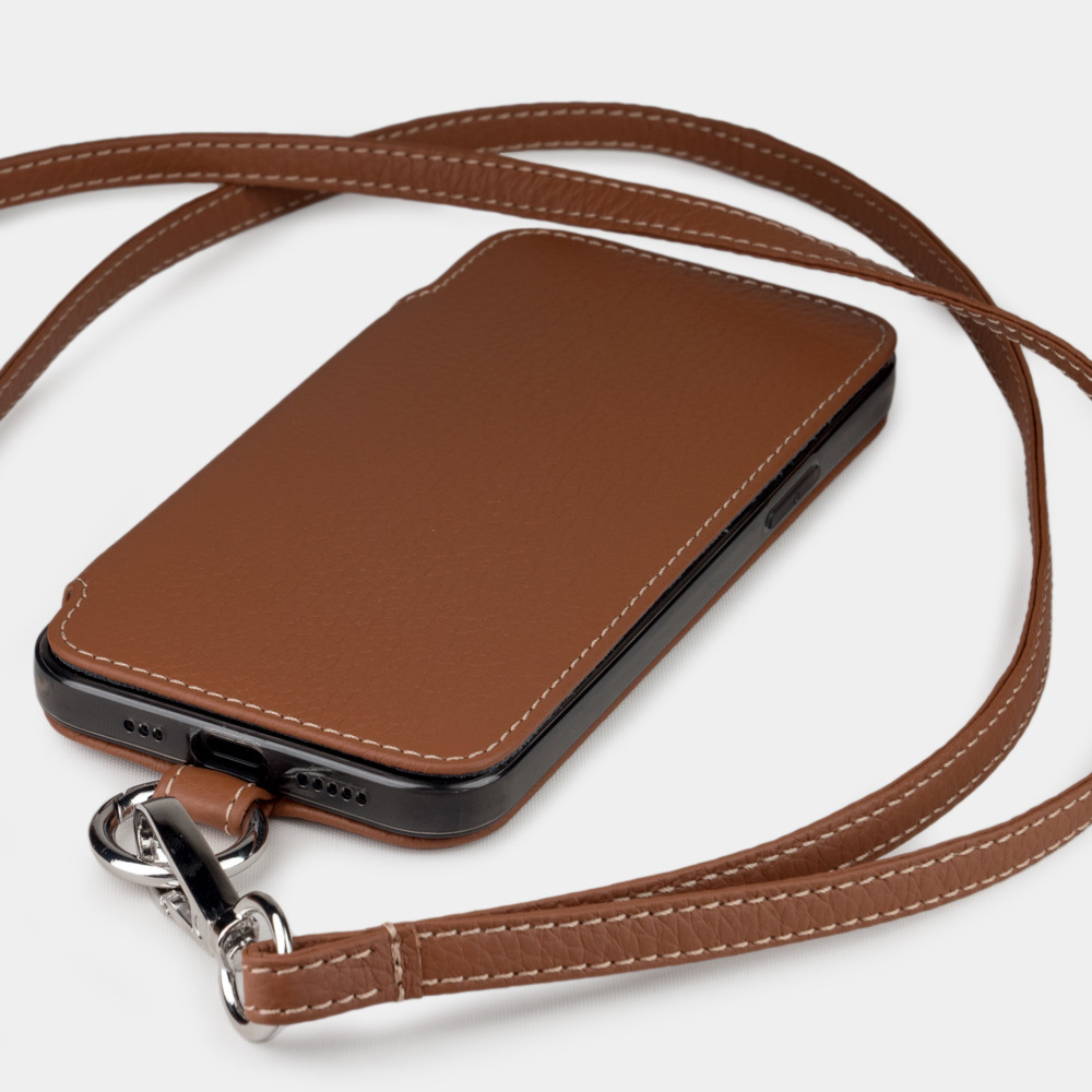 Чехол кожаный Marcel для iPhone 12/12Pro коричневого цвета