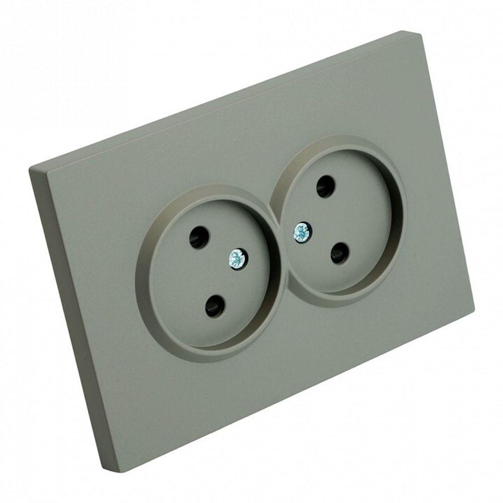 Розетка двойная без заземления и со шторкой Stekker Эмили 49955