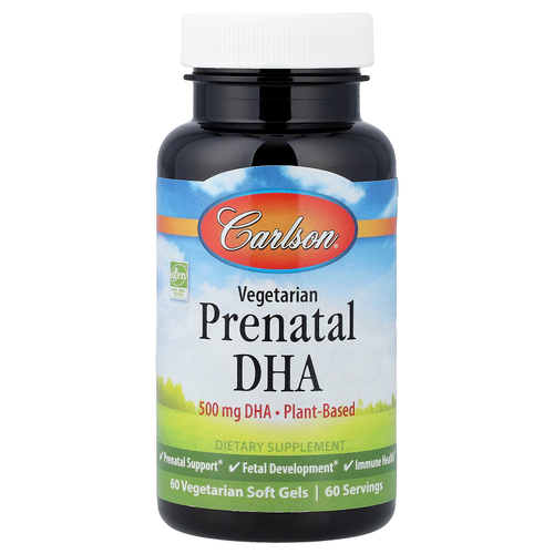 Carlson, вегетарианская пренатальная ДГК, 60 растительных капсул