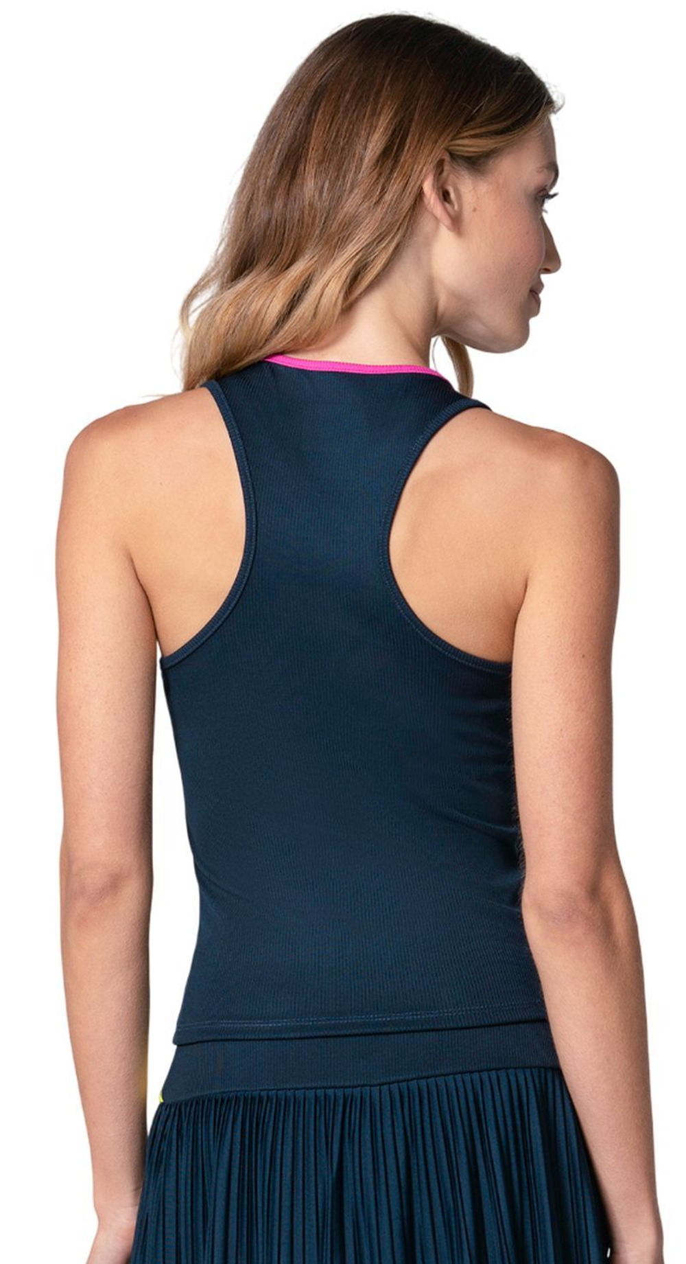 Женский топ теннисный Lucky in Love Racer Rib Tank - midnight