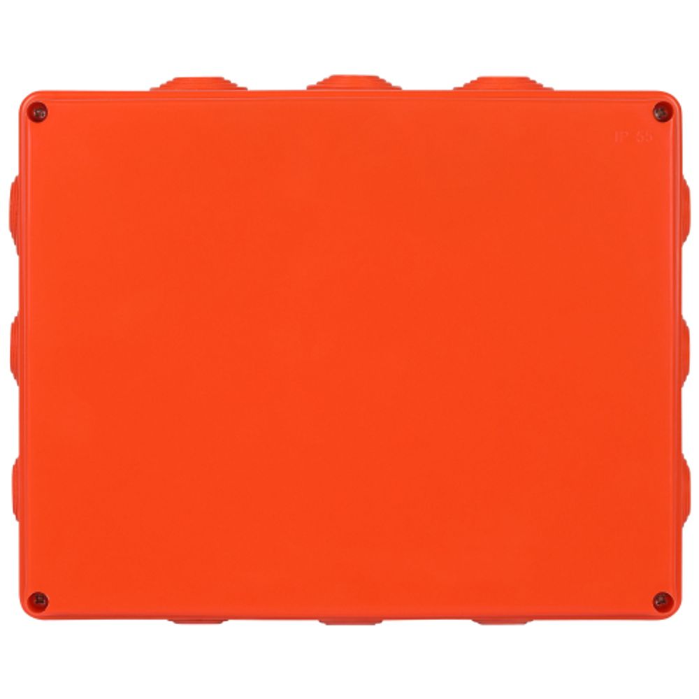 Распаячная коробка ЭРА KORv-240-190-90-12g-OR-FR ОП огнестойкая 240х190х90мм оранжевая на винтах 12 вх. IP55