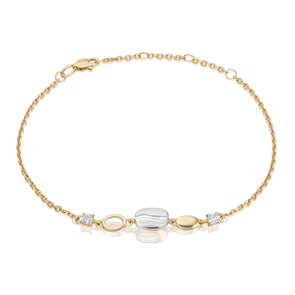 Браслет из комбинированного золота с натуральными топазами white
