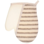 Мочалка - варежка массажная «SANTA MONIKA - BOKALLI», цвет белый / серый, 22*18см (зип пакет и наклейка Ultramarine)✦