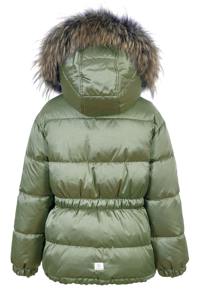 Зимняя куртка PULKA с натуральной опушкой, цвет авокадо