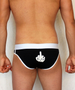Черные трусы-слипы с провокационным принтом на задней части (Размер: M) (Цвет: черный)