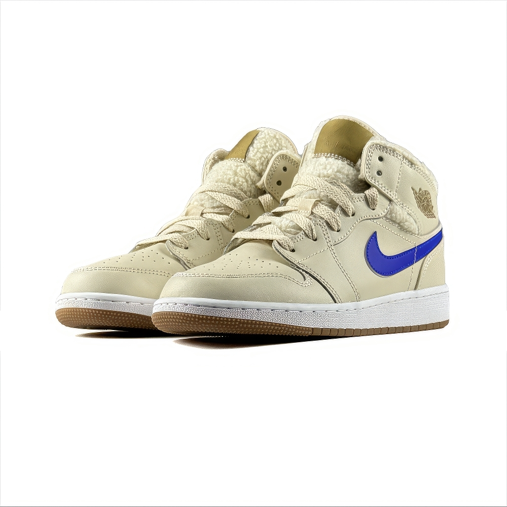 Nike Air Jordan 1 Mid GS Fleece "Pearl White"