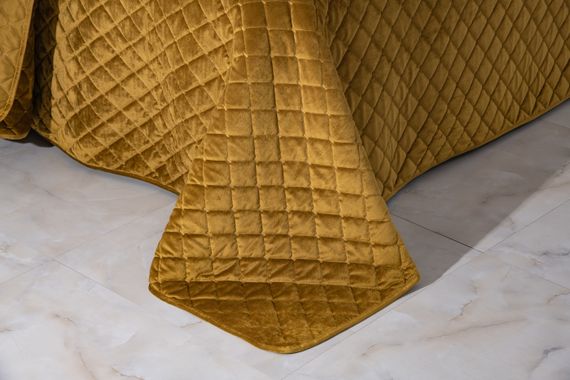 Натаниэль (горчичный) Покрывало 160х220