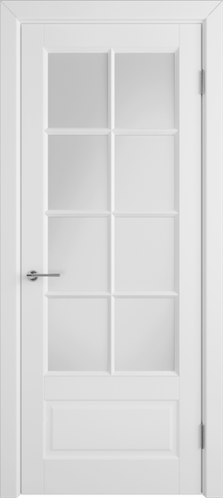 Межкомнатная дверь VFD (ВФД) Glanta Ett (Гланта Ет) Polar (эмаль белая) стекло White Cloud (матовое)