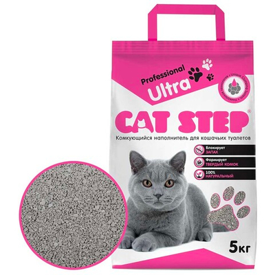 Cat Step Ultra Professional - наполнитель глиняный (комкующийся) 5 кг