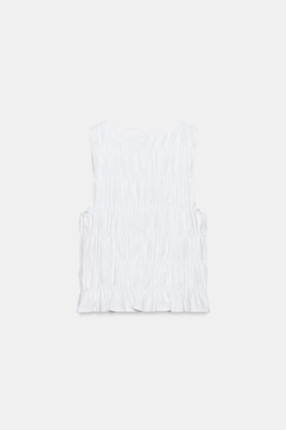 ZARA ТОП СО СБОРКАМИ, БЕЛЫЙ
