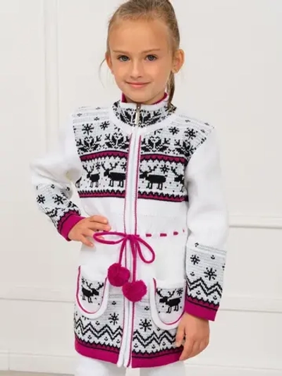 Кардиган вязаный на молнии для девочки