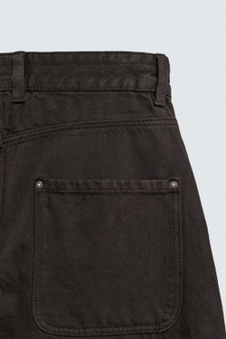 ZARA БРЮКИ BALLOON FIT С ДЕКОРАТИВНЫМИ ШВАМИ, КОРИЧНЕВЫЙ