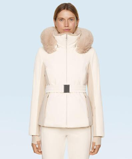 Oysho Приталенная водостойкая лыжная куртка 3M THINSULATE™ SKI, светлый экрю