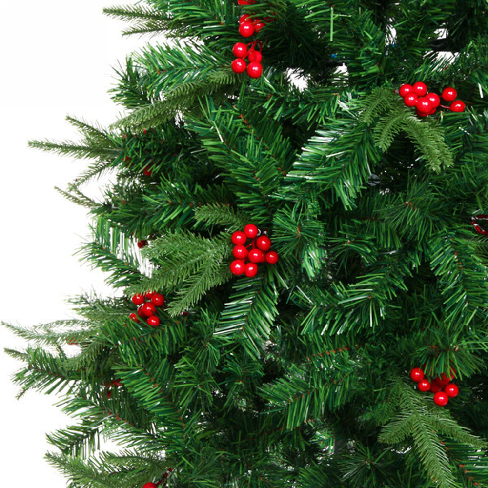 Ёлка «Снегирь» 120 см, ПВХ с ягодами (310 веток)