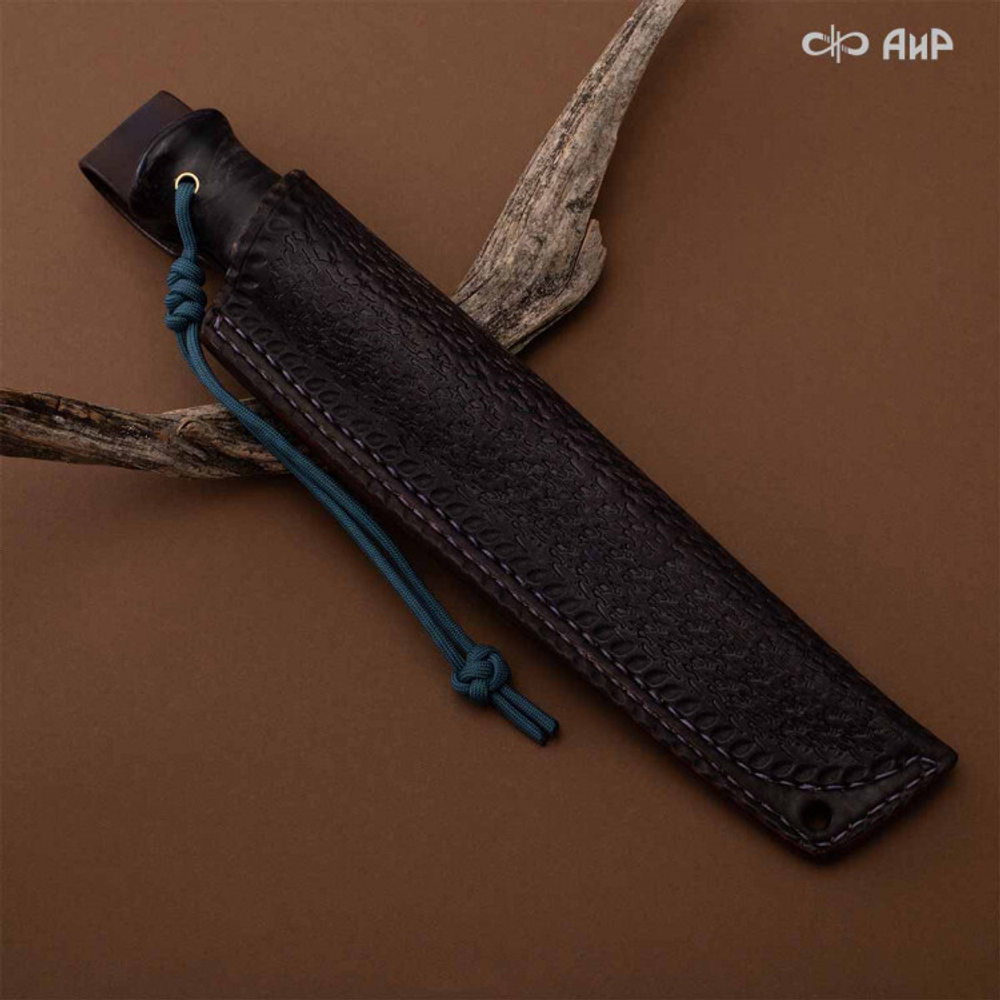 Нож АиР Саамский большой (стаб. к. береза, D2, мокуме, ножны авторские)