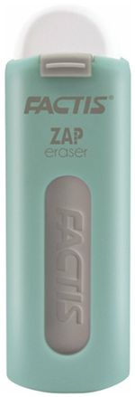 Ластик выдвижной FACTIS ZAP (Испания), 75x7x8 мм, белый, пластиковый корпус ассорти, PTF1130