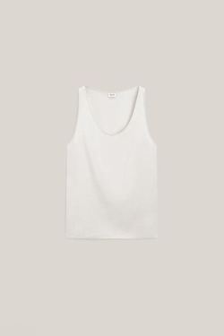 Massimo Dutti Топ на широких бретелях из 100% шелка - Limited Edition, жемчужно-бежевый