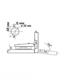 Петля мебельная c доводчиком 4 шт.
