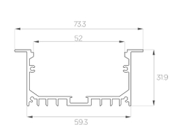 Профиль врезной алюминиевый LC-LPV-3273-2 Anod