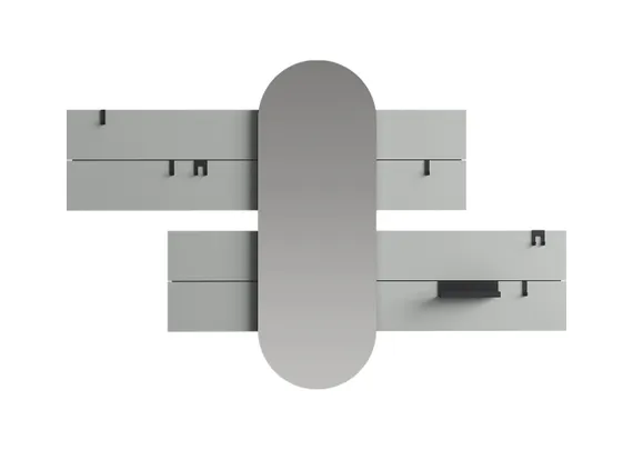 Вешалка Stripe L горизонтальная с зеркалом 60*160 см (серый)