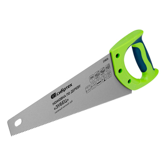 Ножовка по дереву"Зубец" для точных пильных работ, 350 мм, каленый зуб 2D, 14 TPI, двухкомпонентная рукоятка Сибртех