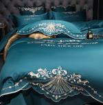 Постельное белье Сатин Гладкокрашеный Вышивка Делюкс DHC003