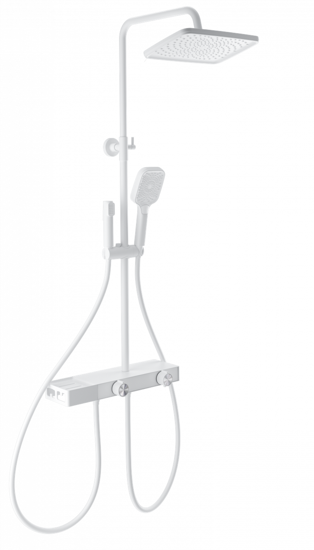 Душевая система с техническим душем WONZON & WOGHAND Shelf, Белый матовый (WW-B4161-MW)