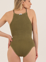 Купальник женский слитный фисташковый