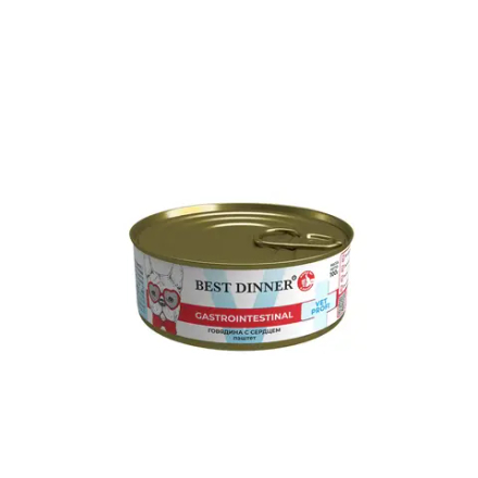 BEST DINNER Vet Profi Консервы для собак при проблемах пищеварения с говядиной и сердцем 0,1 кг