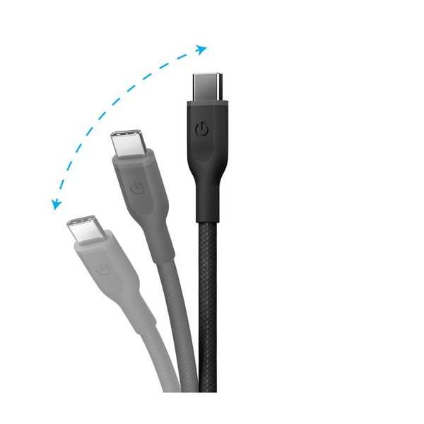 Кабель Energea Flow 60, USB-C to USB-C, 60W 1.5M, Черный | Black