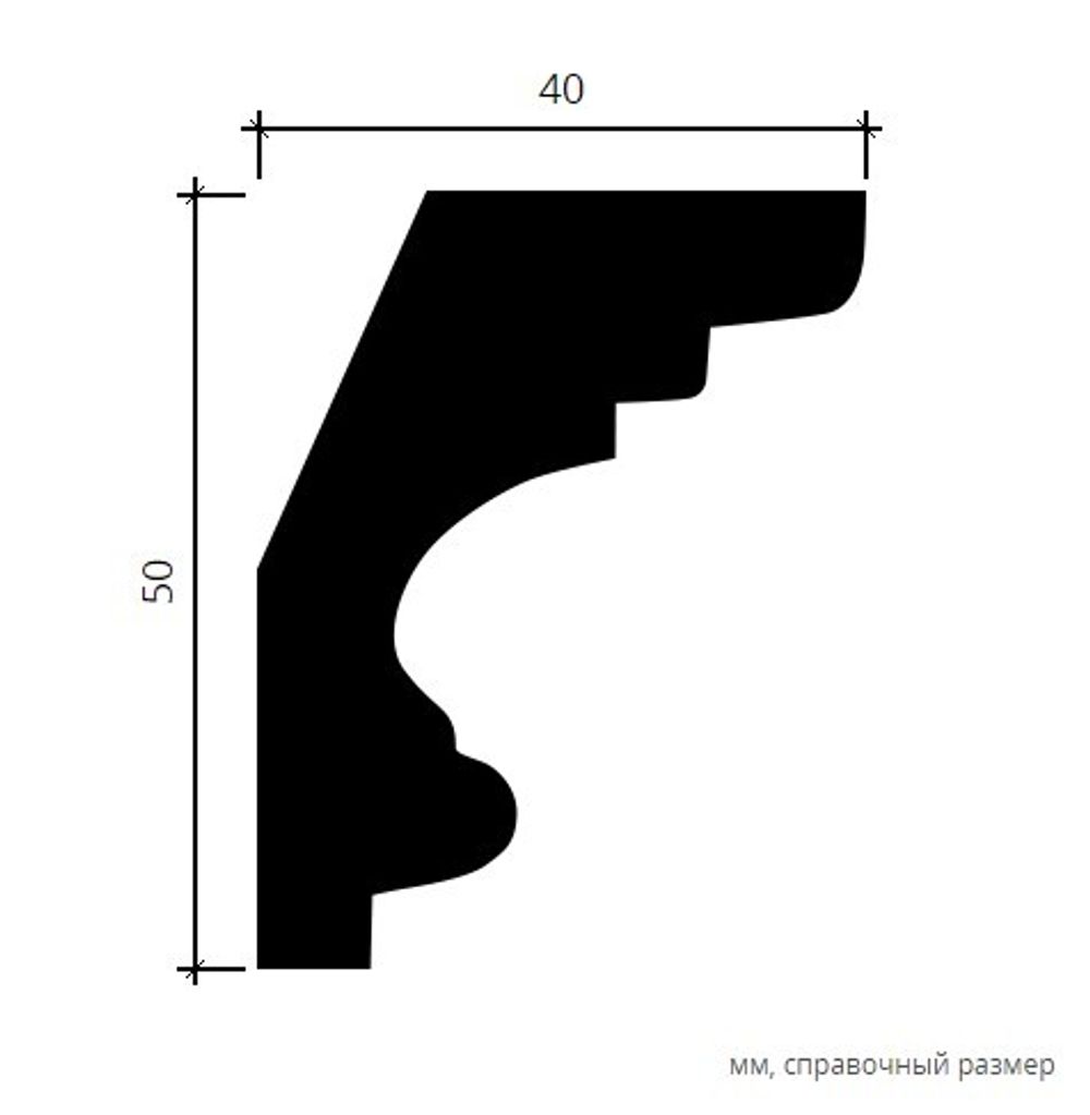 Карниз пенополиуретан, 2000x40x50 мм