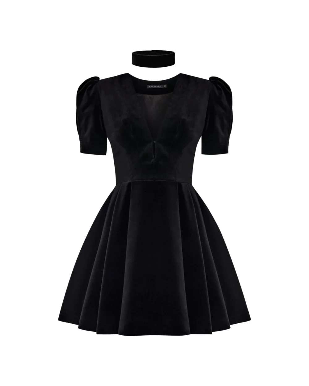 Платье из велюра, Черный