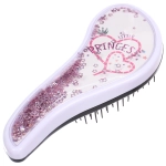 Расческа массажная компактная «АМОР», блестки, микс 4 дизайна, 18*7,5см (PVC коробка)