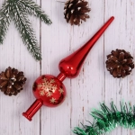 Верхушка на ёлку 23 см «Снежинка», Красный/золото