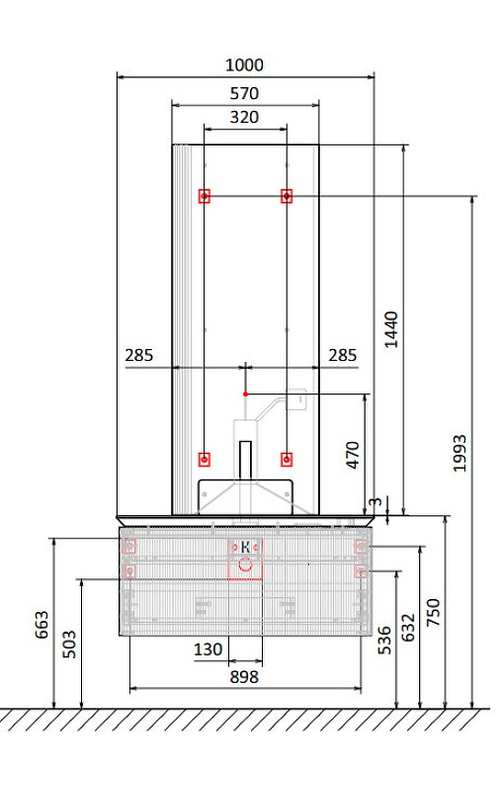 Тумба с раковиной Jorno Strong 100 см Str.01.100/P/A серая