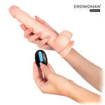 Телесный вибратор-ротатор Erowoman с пультом ДУ - 23 см. (Цвет: телесный)