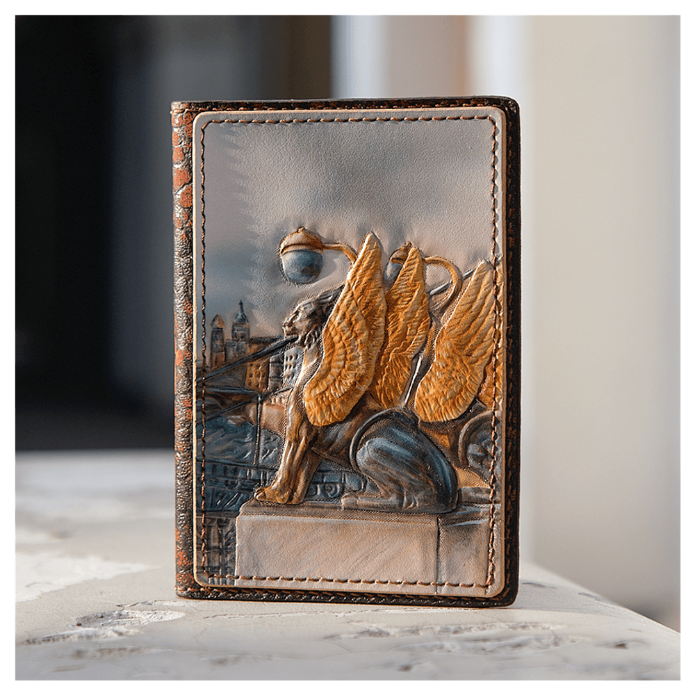 Обложка для документов «Городские мотивы» оранжевая