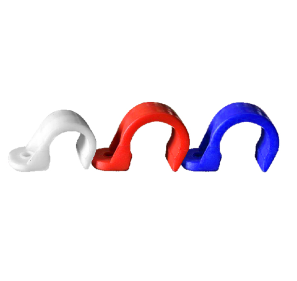 Крепеж-скоба для сантех труб для монтажных пистолетов (16 мм, белый, одностороняя, 200 шт/уп) FEDAST