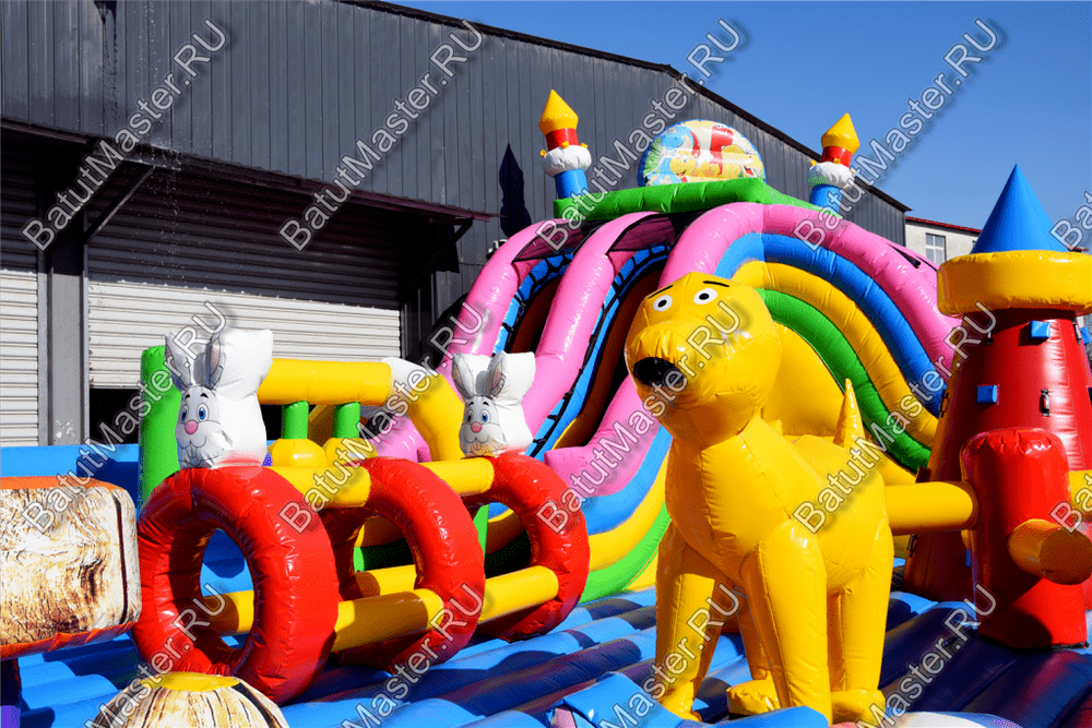 Большая площадка с высокой горкой "Дино-городок", 15*15*6 м