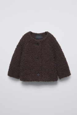 ZARA КАРДИГАН ИЗ СИНТЕТИЧЕСКОЙ ШЕРСТИ И АЛЬПАКИ, КОРИЧНЕВЫЙ