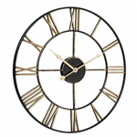 4848-001 Часы настенные круг d=45,5см, открытая стрелка, корпус чёрный с бронзой "Классика"