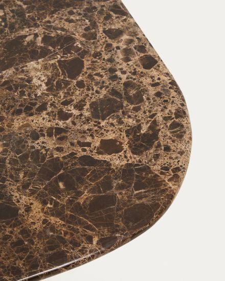 Журнальный столик Pirita из коричневого мрамора с ножками из дуба с натурально отделкой, 147 x 65 см