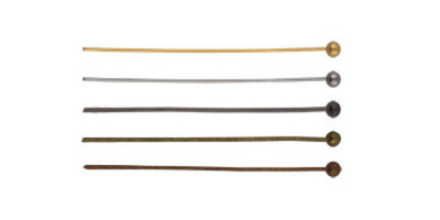 "Zlatka" Штифт с шариком DC-107/10 и DC-106/10 10 шт №01 под золото