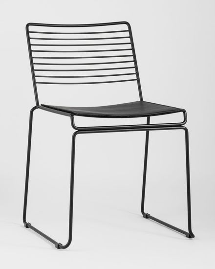 Стул металлический обеденный Hero черный с черной подушкой