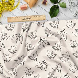 Ткань шелк Армани контуры листочков