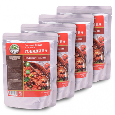 Готовое блюдо Говядина Чили Кон-Карне с фасолью 300 г. (Кронидов) 4шт*300гр, 1,2кг