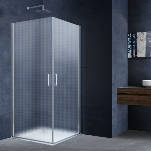 Душевой уголок Alpha VSR2-3AL, хром, стекло текстурное