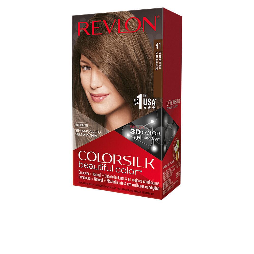 Revlon ColorSilk Beautiful Color No. 41 Стойкая краска для волос без аммиака, оттенок средне-каштановый