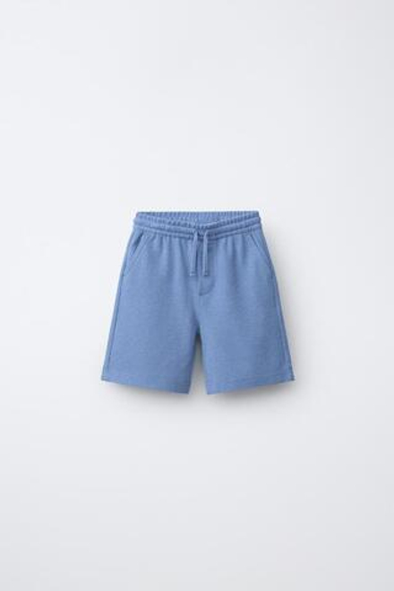 ZARA ШОРТЫ-БЕРМУДЫ В СТИЛЕ РУСТИК, СИНИЙ